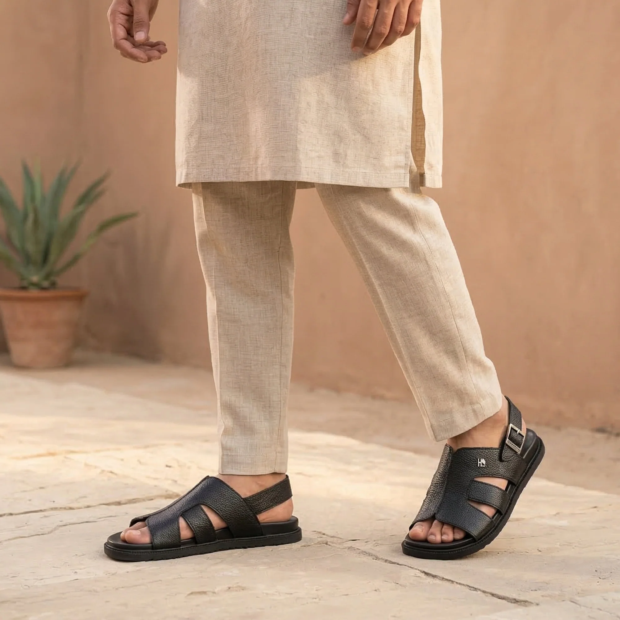 MILLED LEATHER SOFT SANDAL - Image 6