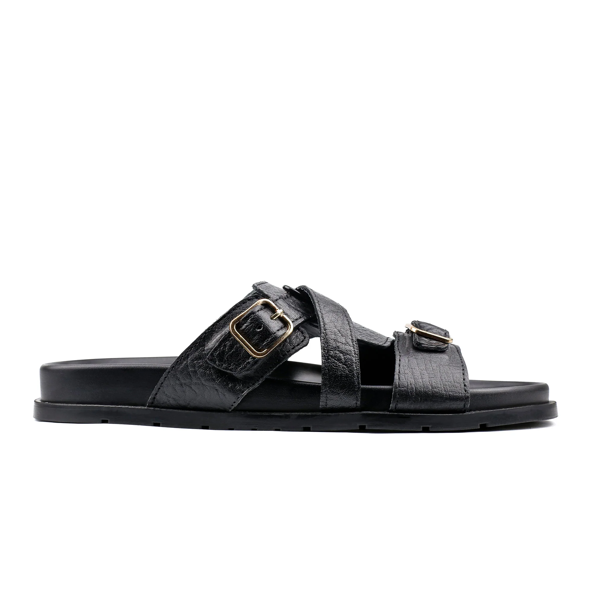 BLACK LEATHER EVA SLIPPER - Image 4