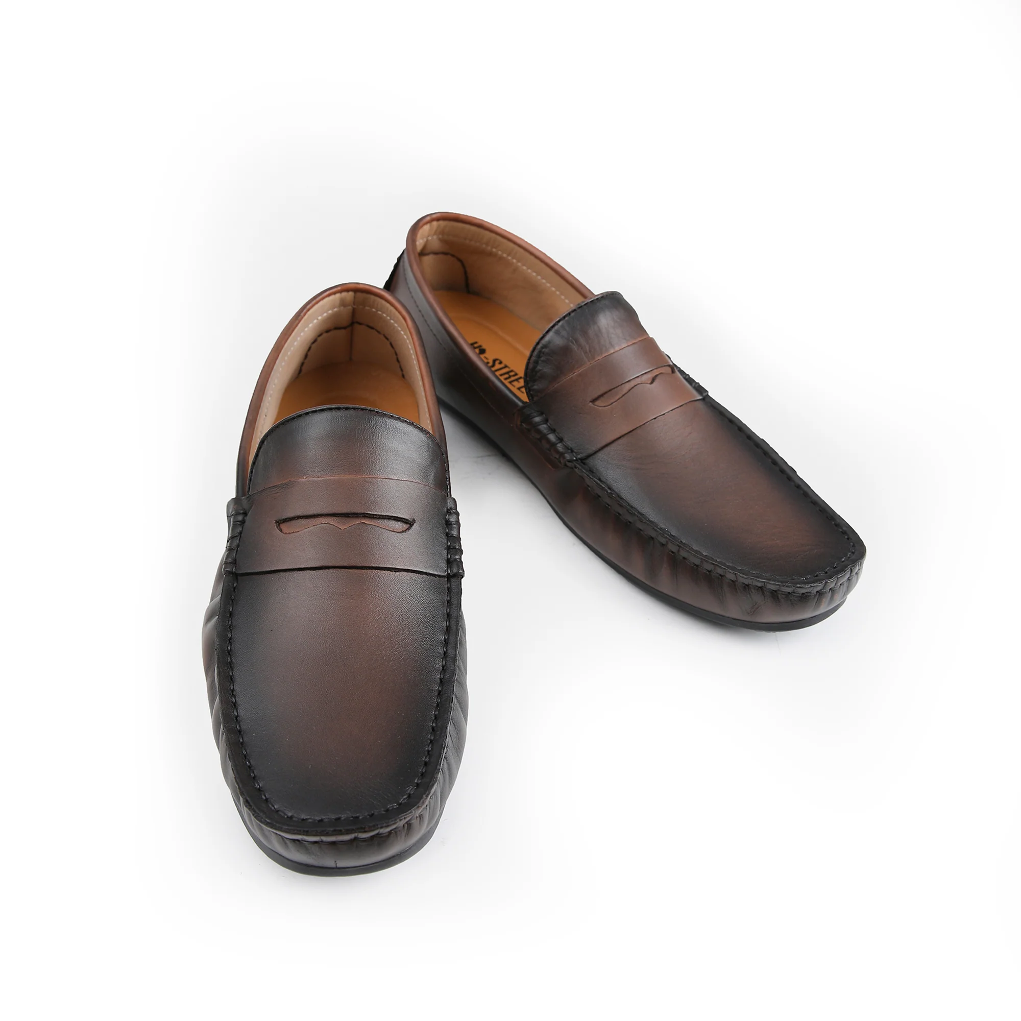 TWO TONE LEATHER MOCCASINS - Image 4