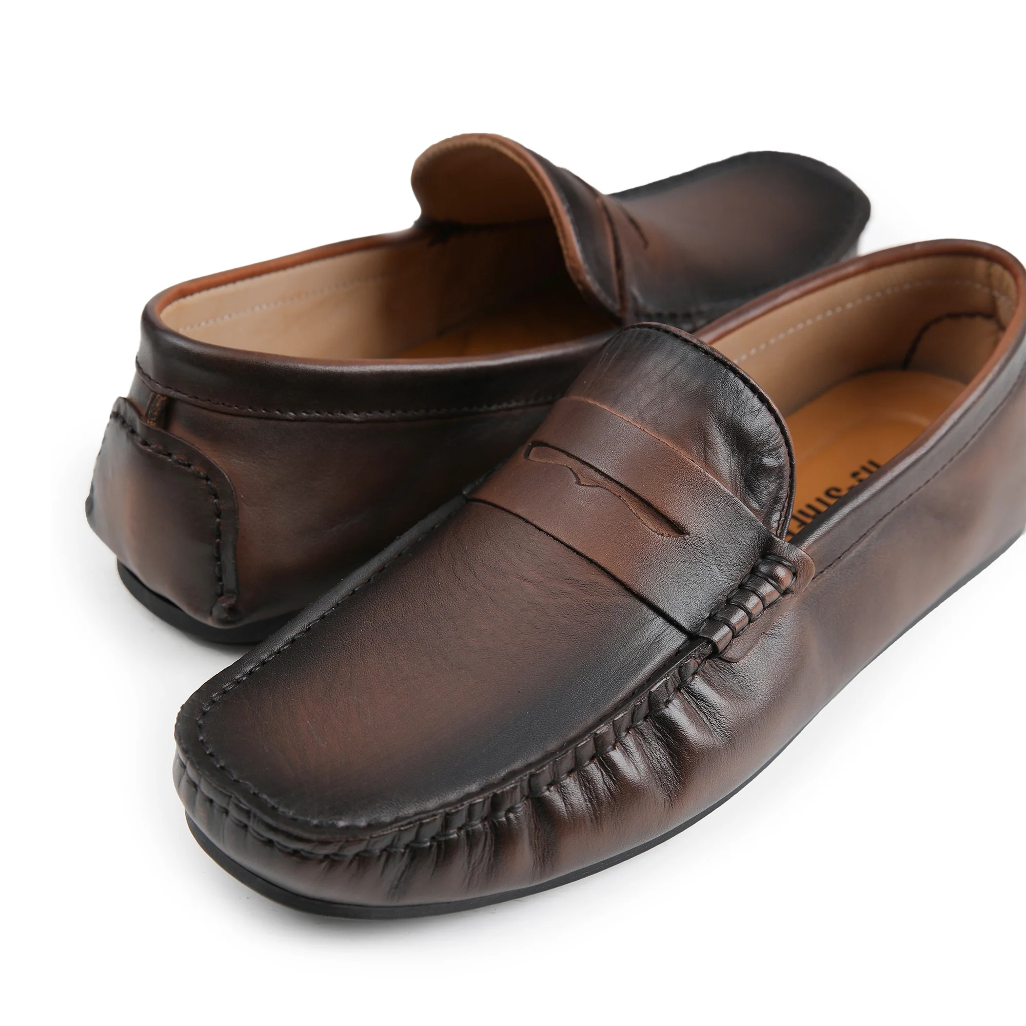 TWO TONE LEATHER MOCCASINS - Image 5