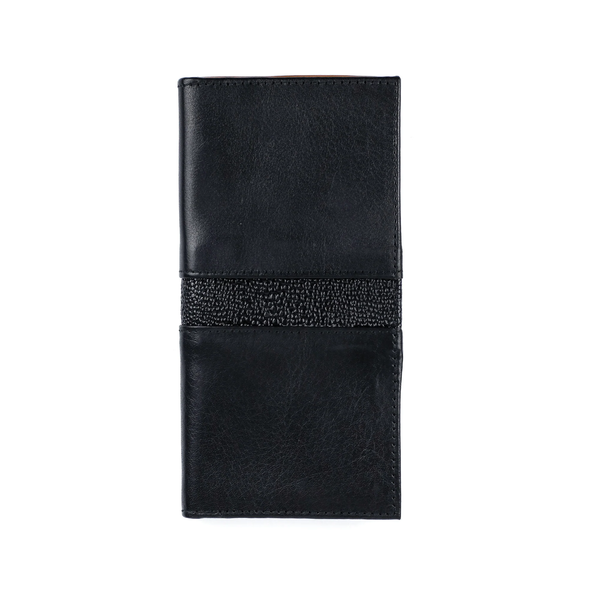 BLACK LEATHER LONG WALLET - Image 4